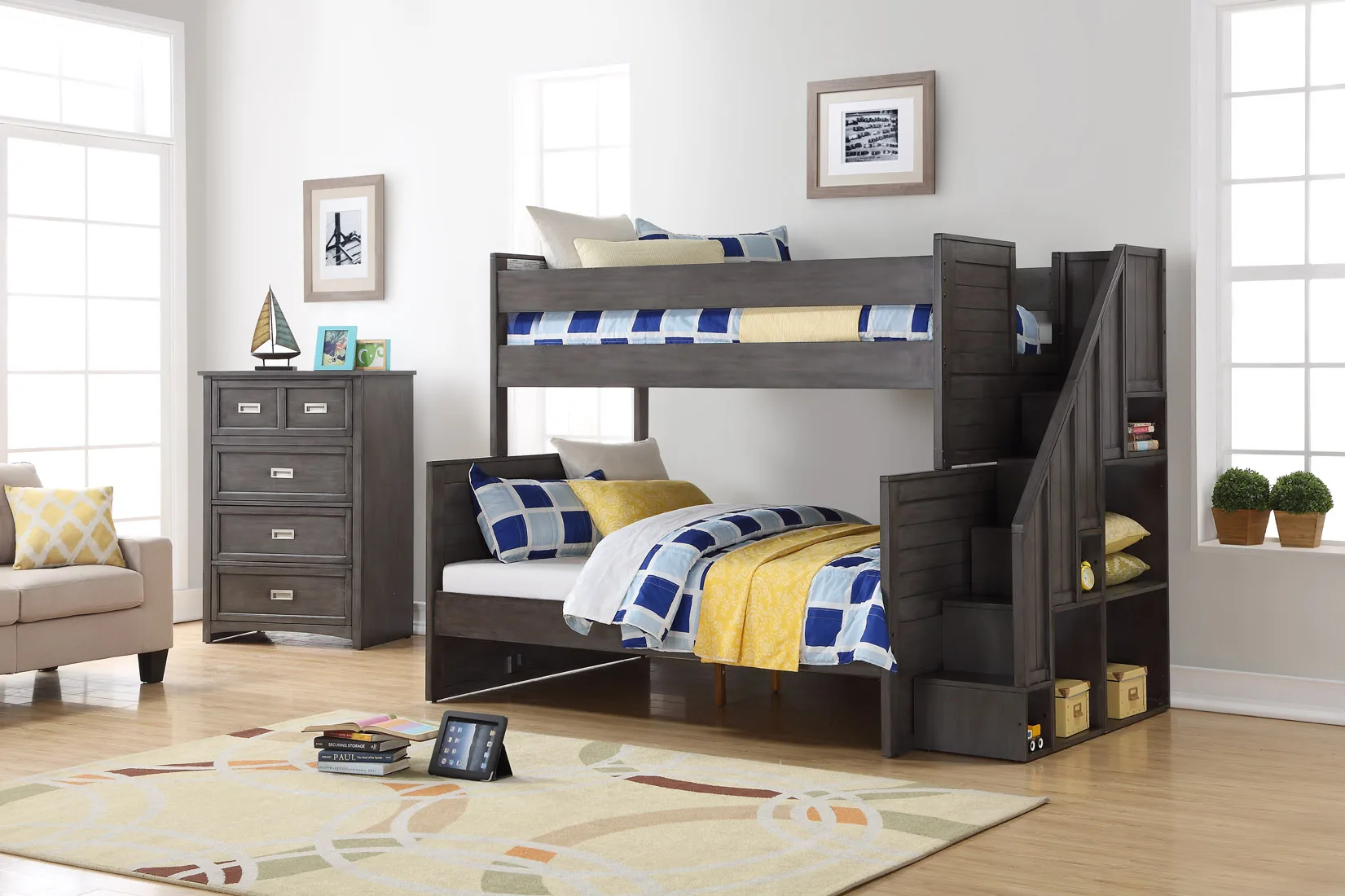 Bunk Bed With Storage Over Full Bed Custom Materials Hardwood Modern For Sale Kids Export Worldwide From Vietnam Manufacturer