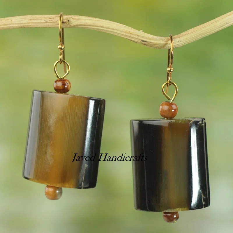 Buffalo Horn Natural Hoop Earring New Design Natural Shade Custom Shape Drop Earrings set for Girls fashion
