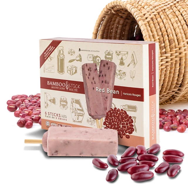 Hot selling wholesales Real Food Red Bean icecream flavour Bamboostick Ice Cream Potong Traditional Dessert Series
