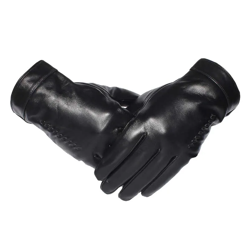 Men PU Gloves Waterproof Warm Winter Driving Mittens Motorcycle Touch Screen Leather Gloves