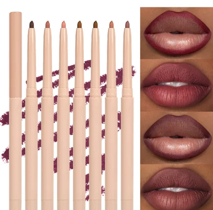 Logo  customization Cosmetic Long  lasting  Pigmented Vegan Lip liner  High Quality Matte Retractable Lip Liner Pencil Cream