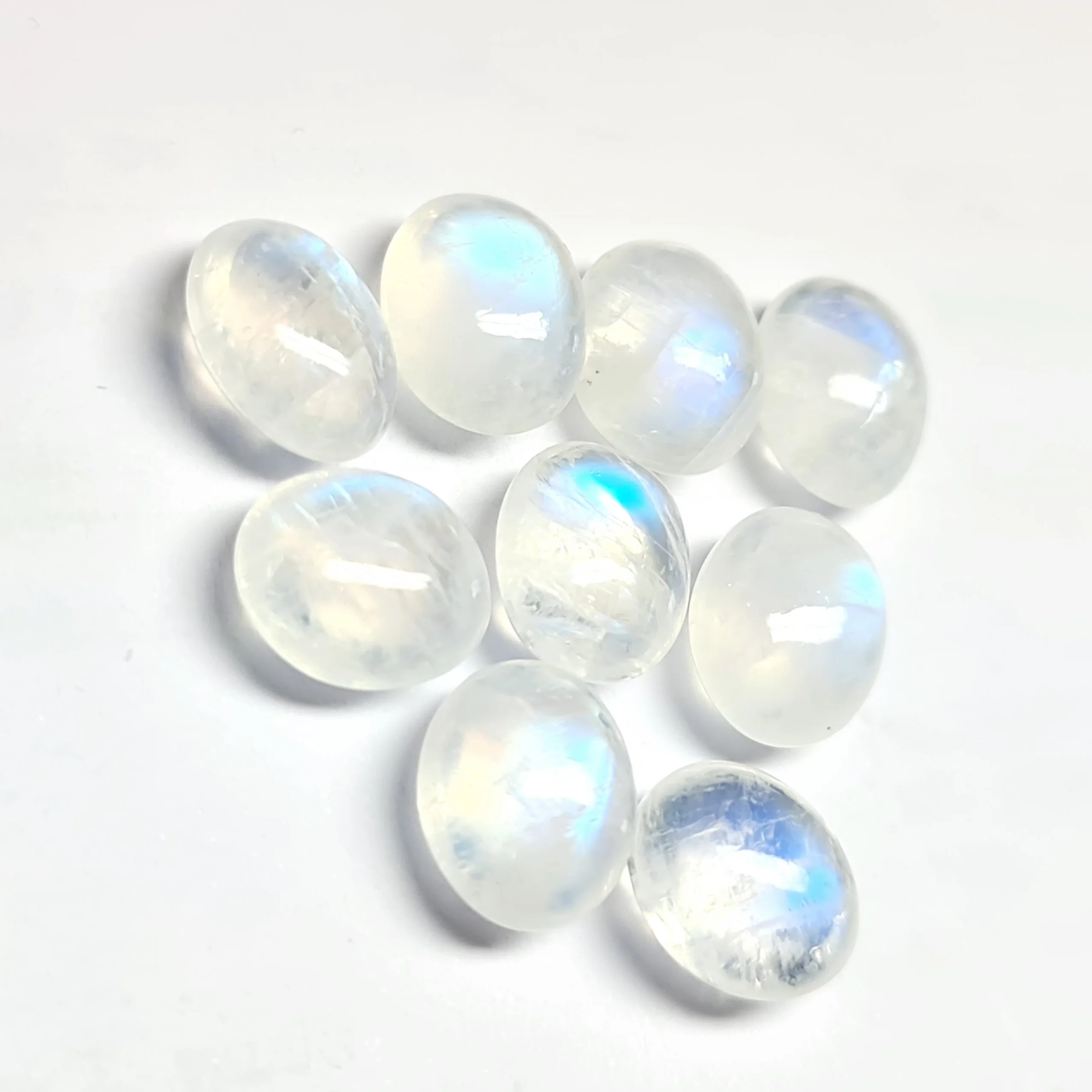 Rainbow Moonstone Gemstone Loose Cabochons And All Shapes And Sizes Cut On Custom Orders In Wholesale Prices In All Other Types