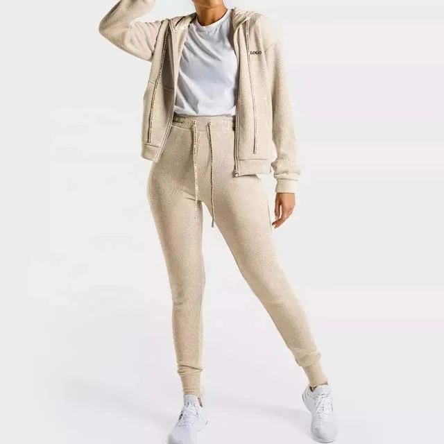 High waist jogger sets woman tracksuits 80% cotton 20% fleece clothing women suit cheap price best quality womans tracksuit 2022
