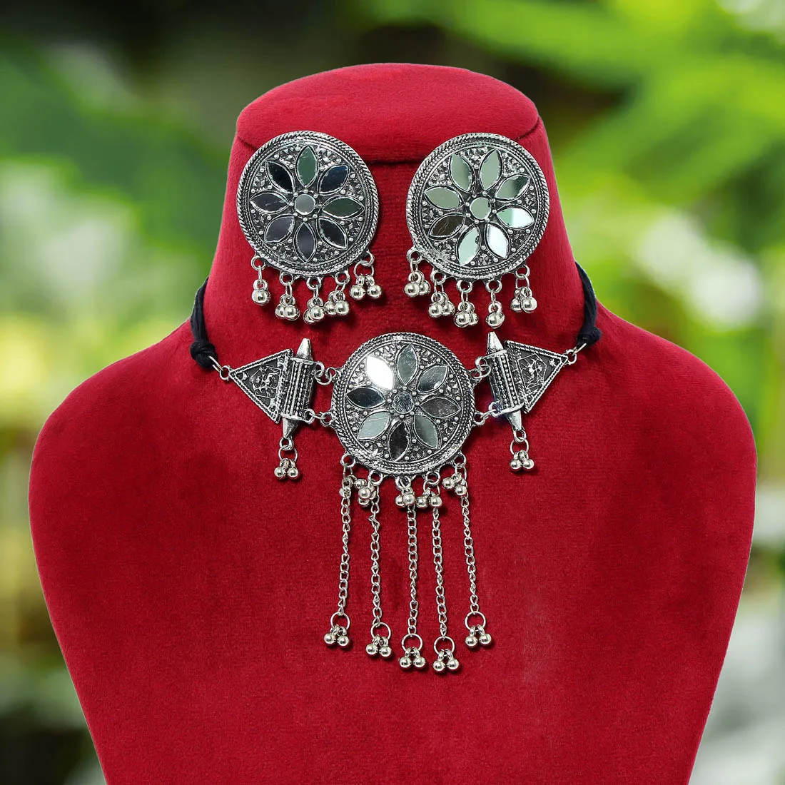 Latest  Exclusive Designer Light Weight with Silver Oxidised  Necklace Set With Pair Of  Earrings Collection  And Girls 2022