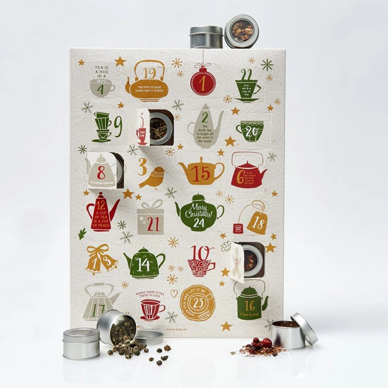 Wholesale Luxury Christmas Advent Calendar 24 Days Calender Box Set magnetic Drawer Paper Packaging Gift Boxes