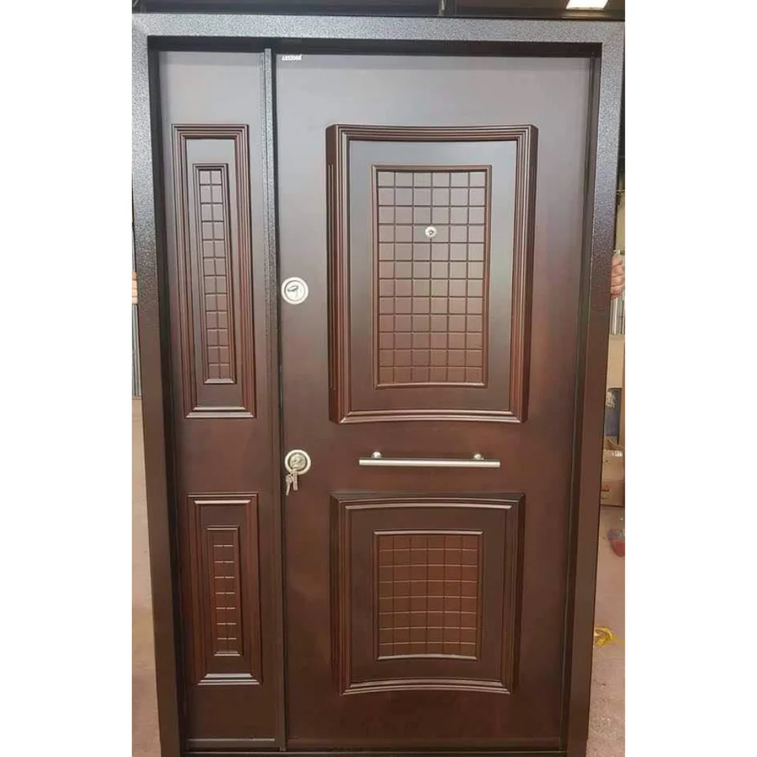 Modern Burglarproof Anti-theft One and Half Steel Safety Exterior Security Lock System Best Door