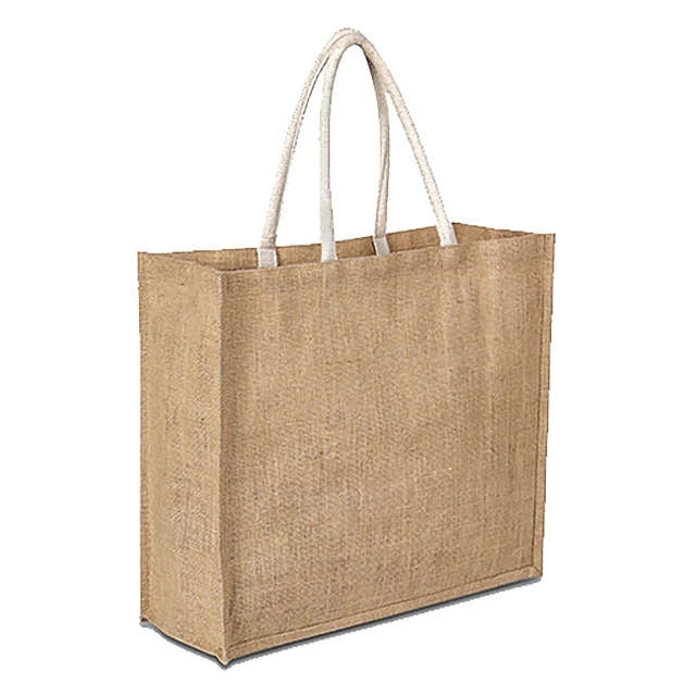 High Quality Eco Friendly Reusable Gift Shopping Bags Strong Blank Custom Recycle Natural Cotton Burlap Jute Canvas Tote Bag