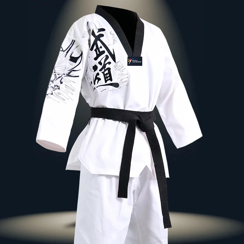 Martial Arts Tkd Taekwondo  V-neck Adult Taekwondo Master Uniform For Professional Training Uniform TU-0036