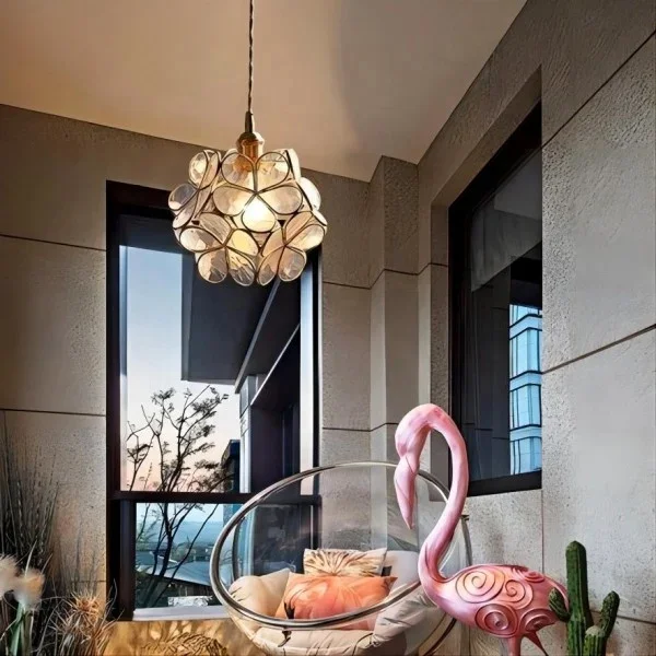 Crystal Hanging Light Nordic Rose Gold Copper Pendant Light Luxury Glass Flower ball Pendant Lamp for Bedroom Restaurant Hotel