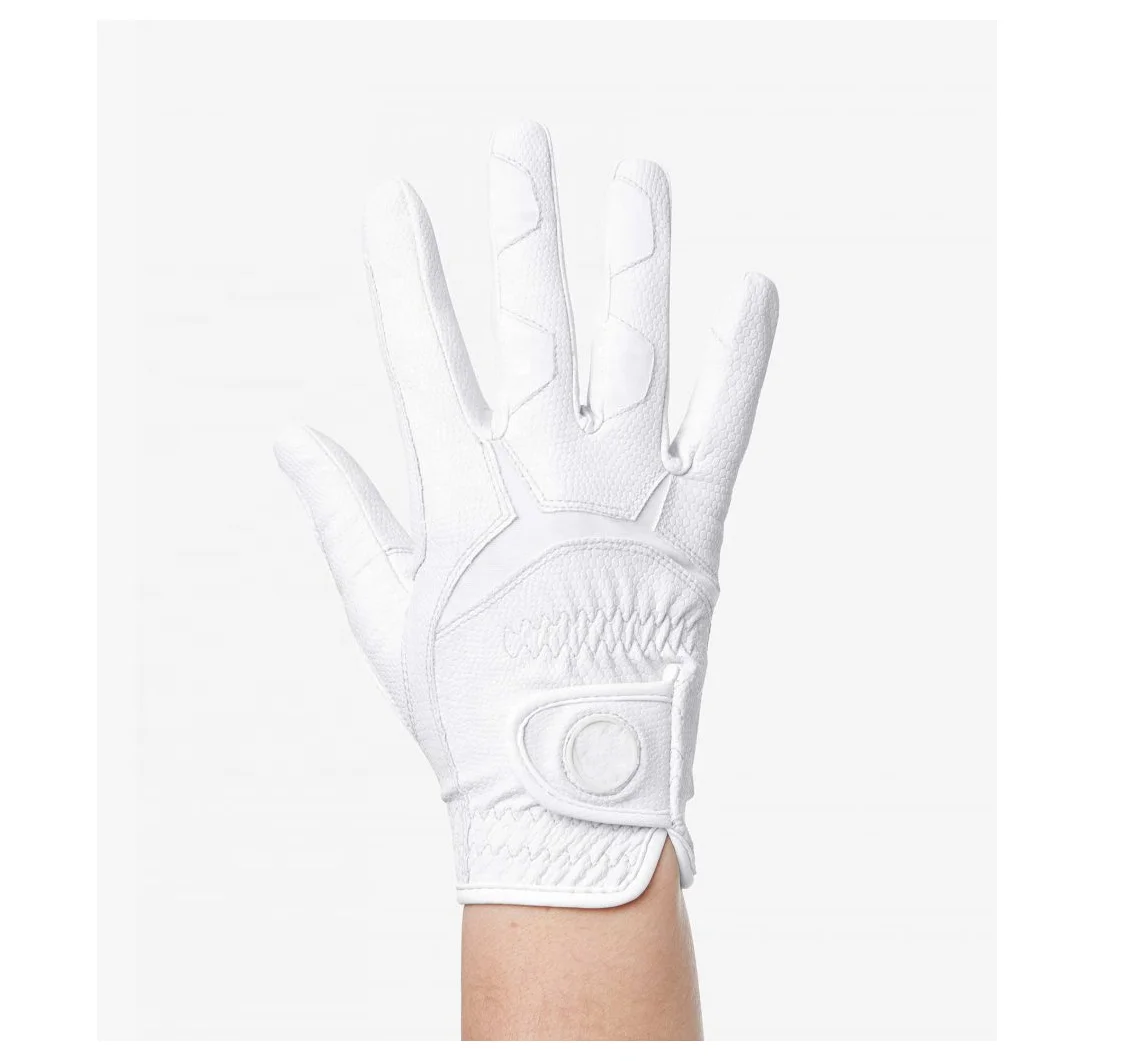 Customizable White Equestrian Riding Gloves Latest Design with Custom Logo Made from High Quality Leather