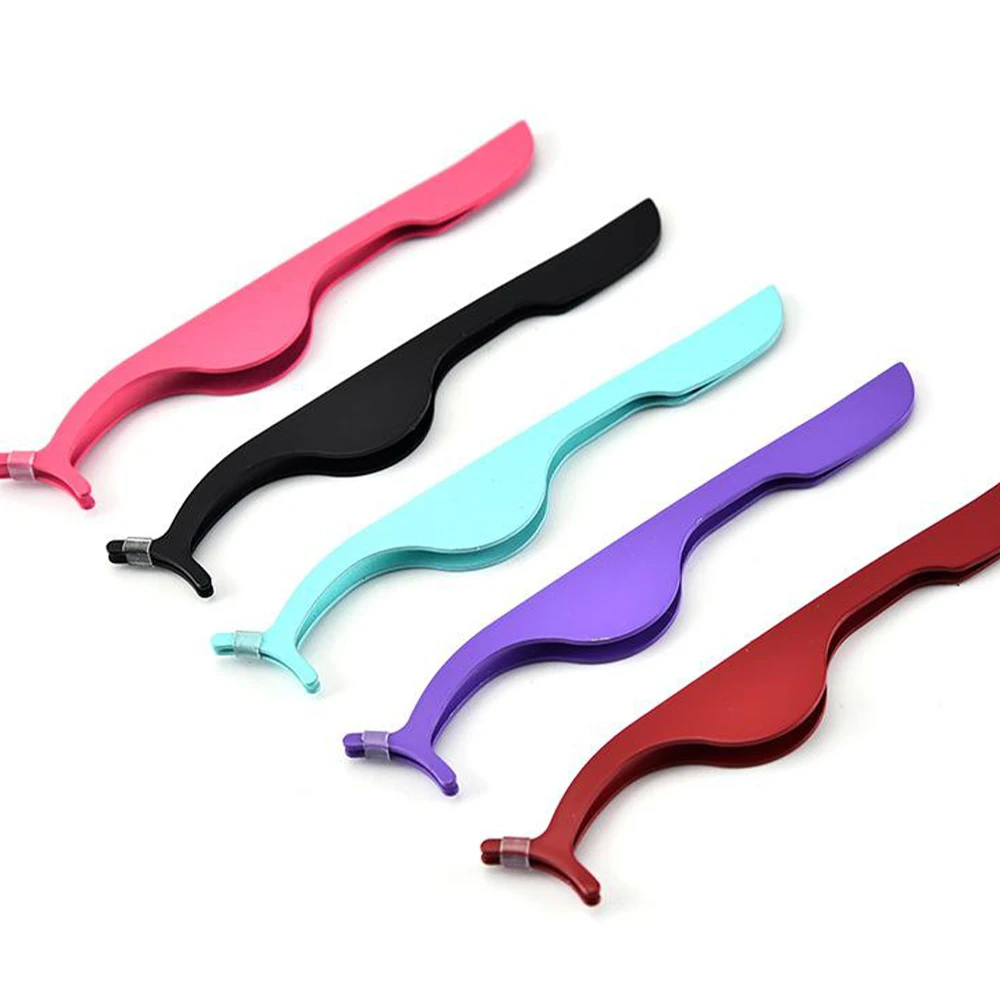 Wholesale Stainless Steel Eyelash Tweezers Bulk Sale Fake Lash metal Applicator Custom LOGO Holder