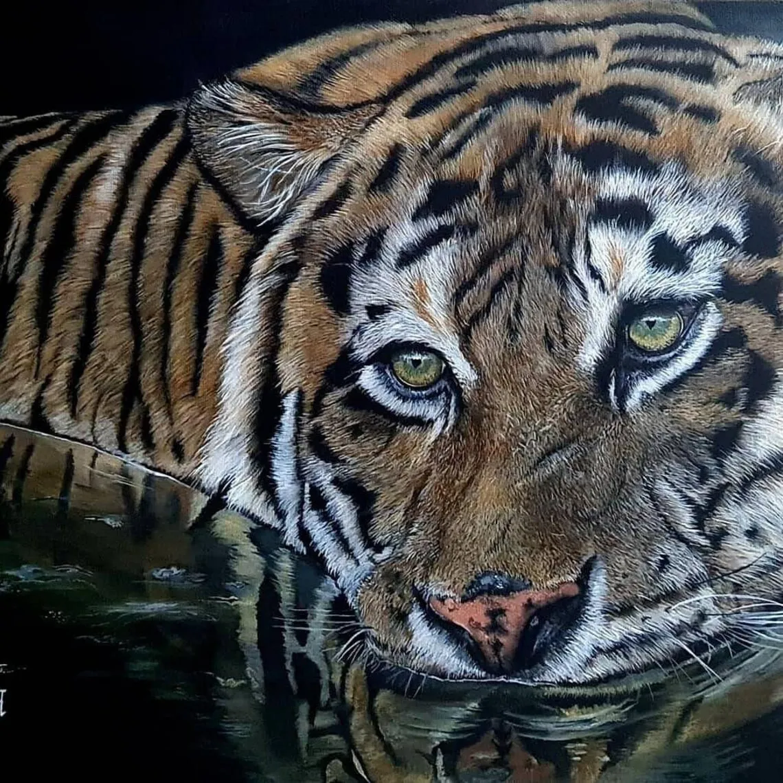Large Wall Art Realistic Oil Painting On Canvas Wildlife Painting  Wild Nature Artwork