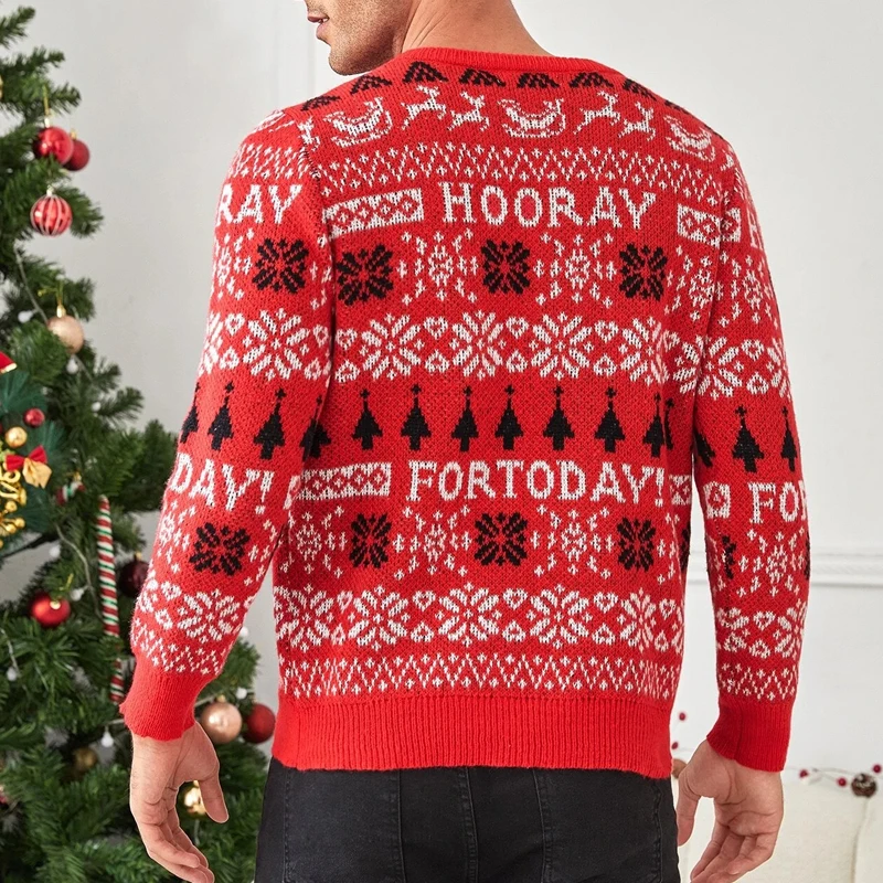 Designer Custom Knit Chompa Sueter Kazak jacquard Christmas Jumper Ugly Mens jacquard Sweater