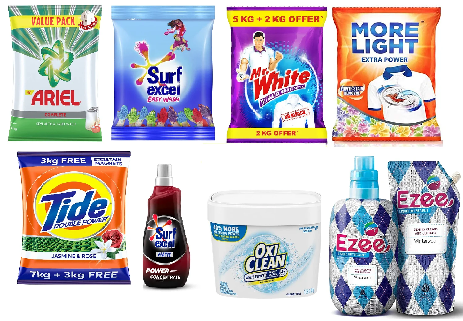 Best Indian Brands with Best Quality Laundry Detergent Liquid and Detergent Powder