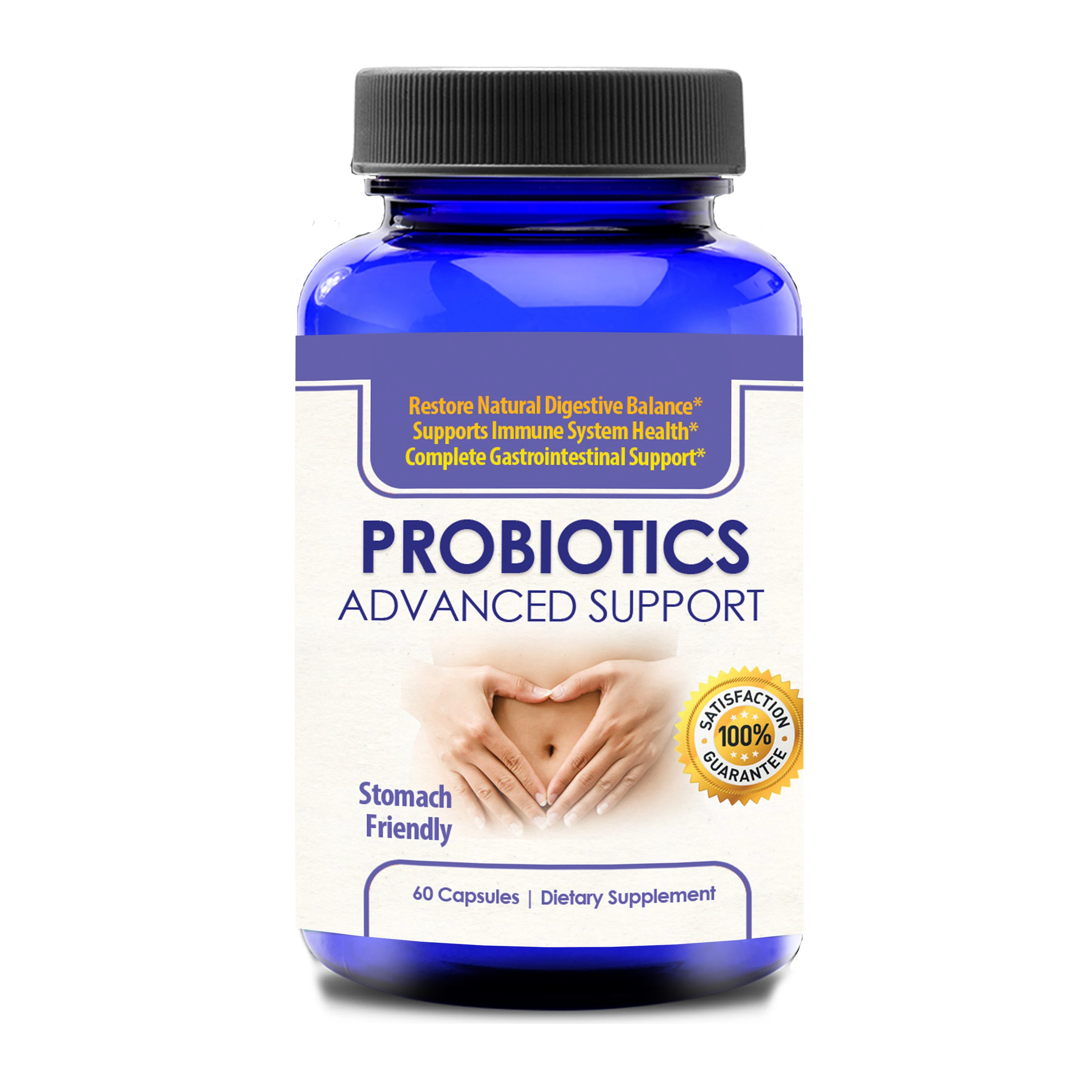 Advanced Probiotics Stomach Friendly Support 60 Capsules Dietary Supplement