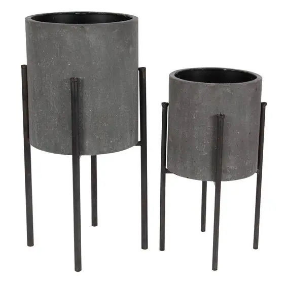Wholesale High Polished Silver Planters Set Eco Friendly Anti Slip Floor Decorative new Accent House Office Plant Stand Pot Sets