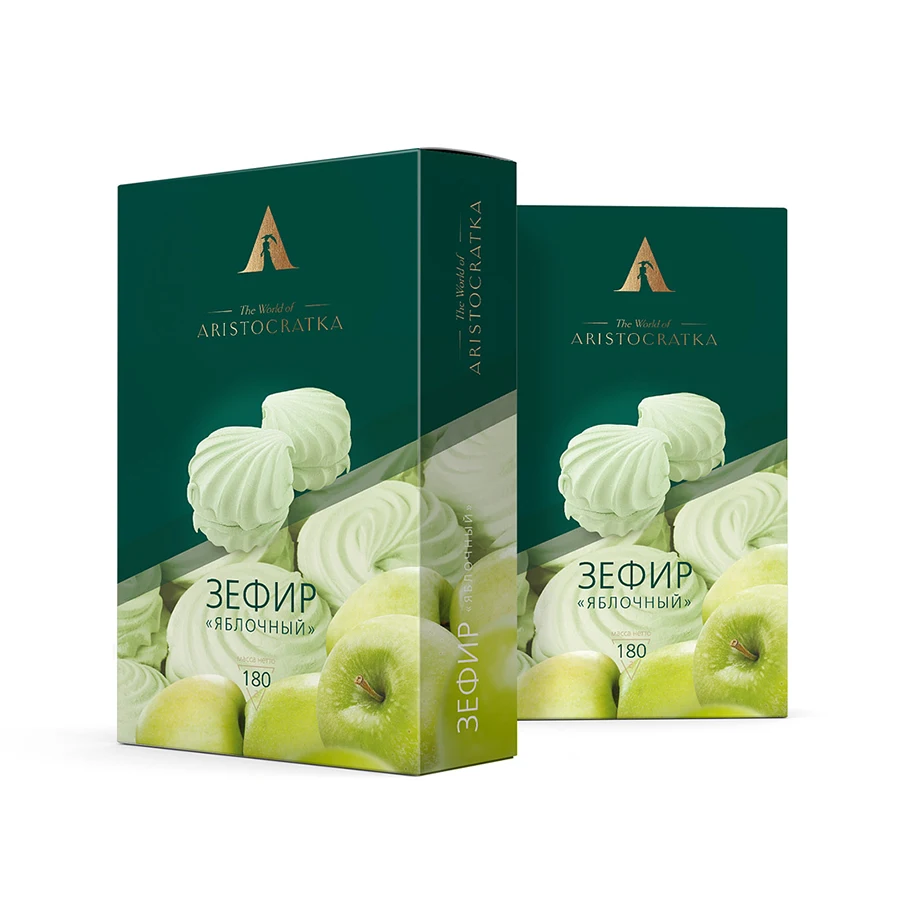 Halal Natural Ingredients Apple Flavored Confectionery 180 g Sweet Natural Taste Apple Marshmallow For Food Halal