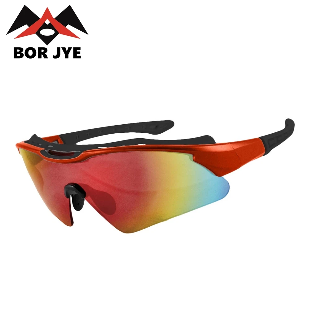 Borjye J121B Wholesale adult one piece blue lens outdoor biking glasses