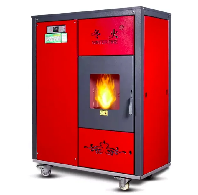 Pellet Biomass Home Heater Pellet Water Fireplace Remote Ignition and Temperature Control Pellet Stoves Wood Hot-selling 28kw