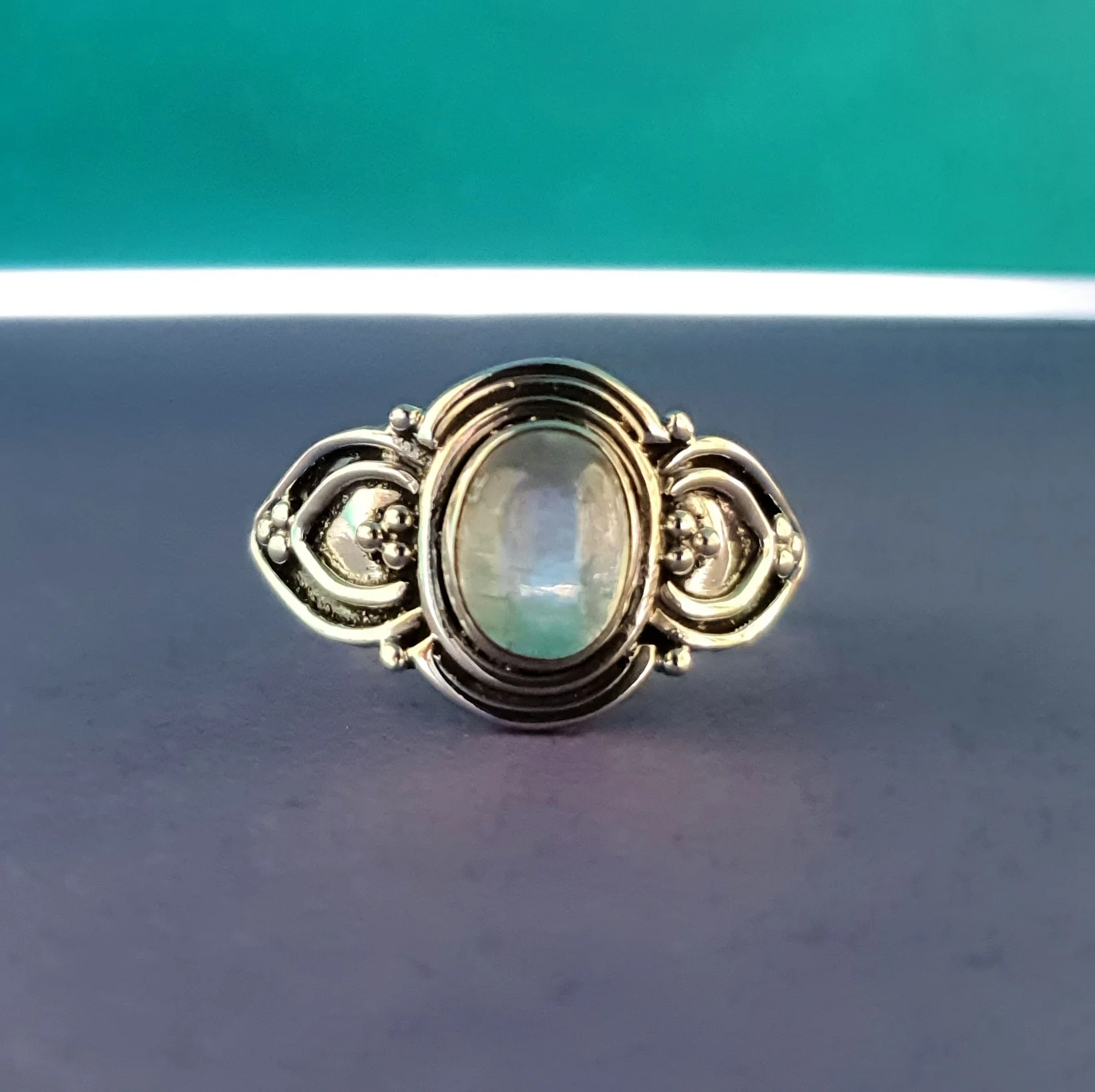 High Quality Natural White Rainbow Moonstone 925 Sterling Silver Gemstone Fashion Jewellery for Women