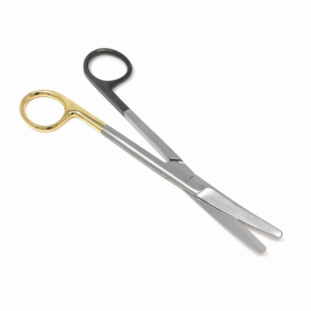 Manufacture Mayo Still Scissor 15cm TC Gold Plated Edge Curved Blades Operating Scissor Medical Scissor
