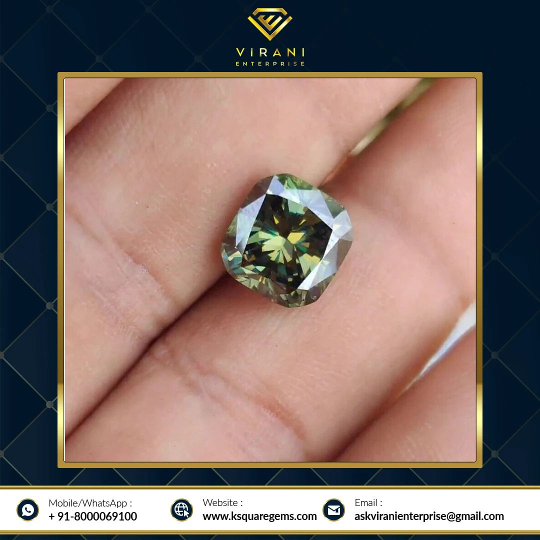 Factory Price Jewelry Making Black Blue Color Cushion Brilliant Cut Lab Grown Loose Moissanite Diamonds From Trusted Supplier