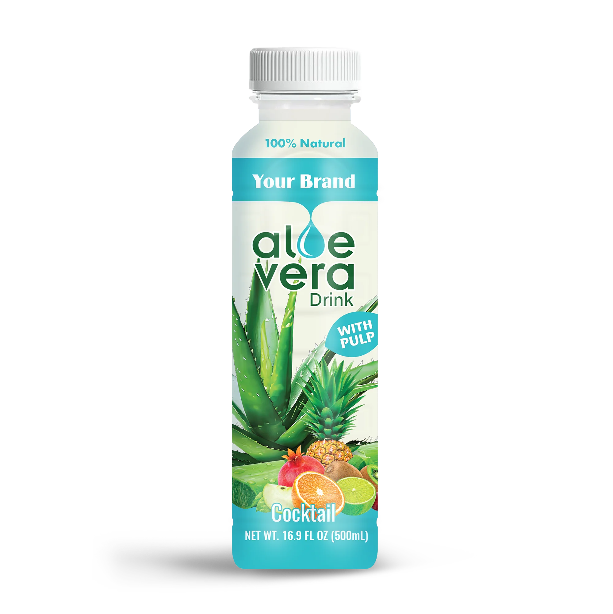 Aloe Vera Juice Drink with Pulp 500ml TAN DO Vietnam Manufacturer - Tethered Cap, Private Label, Wholesale Best Price, OEM/ODM