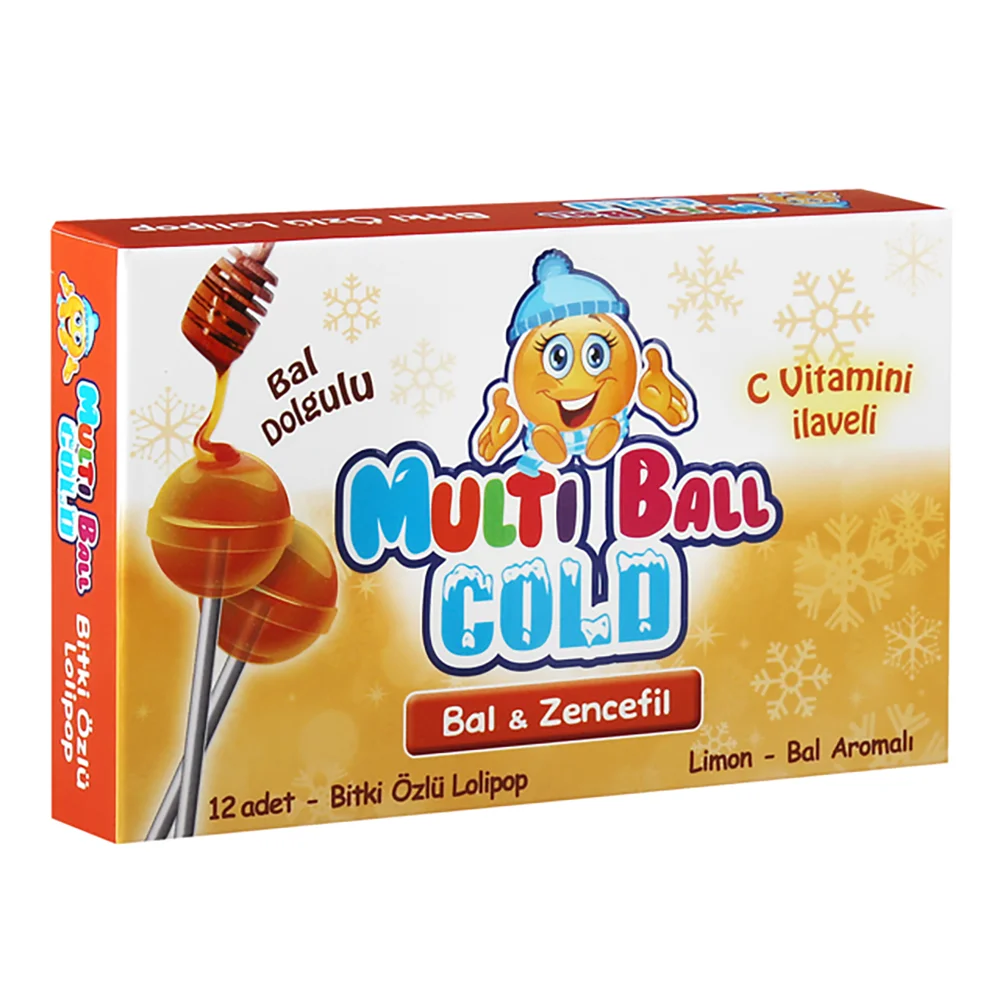Multivitamin Lollipops Ginger and Honey fruity and tasty snacks for kids with vitamin C and Zinc