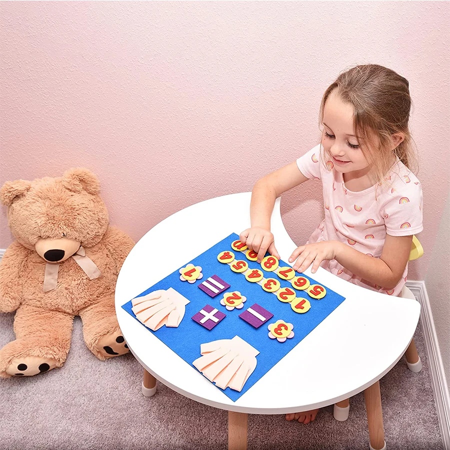 preschool math teaching aids Children Early Education Toys Felt Board Finger Numbers Counting Toy