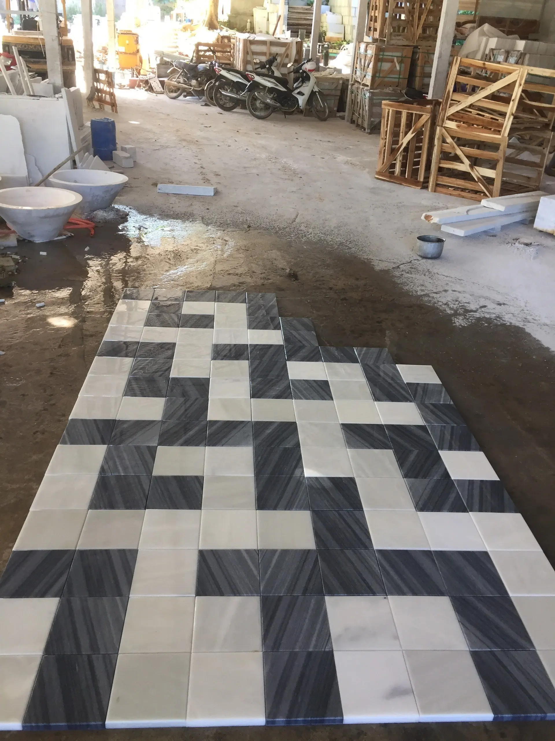 Vietnam style marble stone modern design for swimming pool 20x20x1 cm