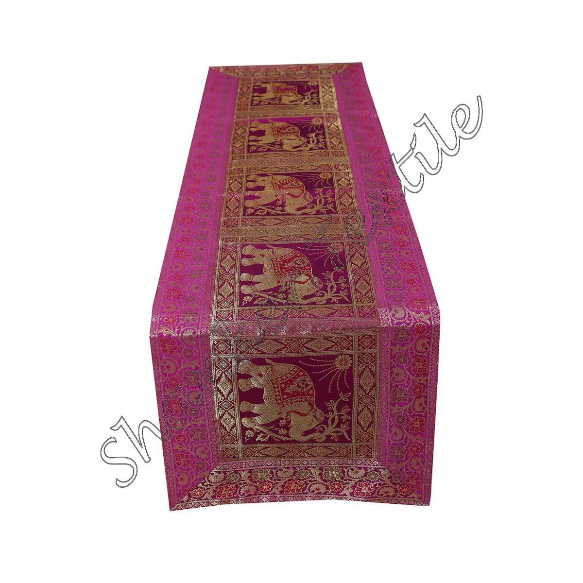 Decorative Design Silk Brocade Wall Tapestry/Hanging/Table Runner Banarsi Silk Sari Gypsy Vintage Brocade Table Runner Wedding
