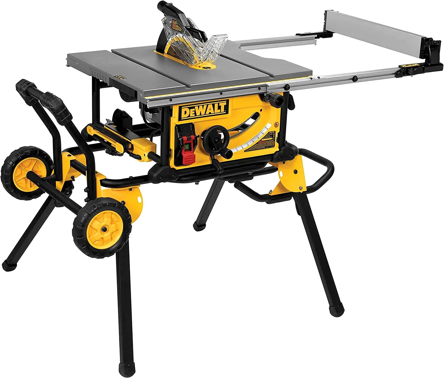 Best Price DEWALTS Table Saw, 10 Inch, 32-1/2 Inch Rip Capacity, 15 Amp Motor, With Rolling/Collapsible Stand (DWE7491RS)
