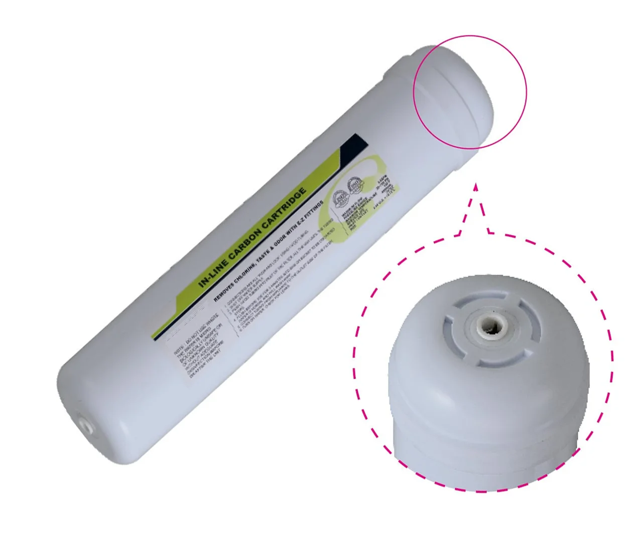 Inline 12 inch GAC filter cartridge