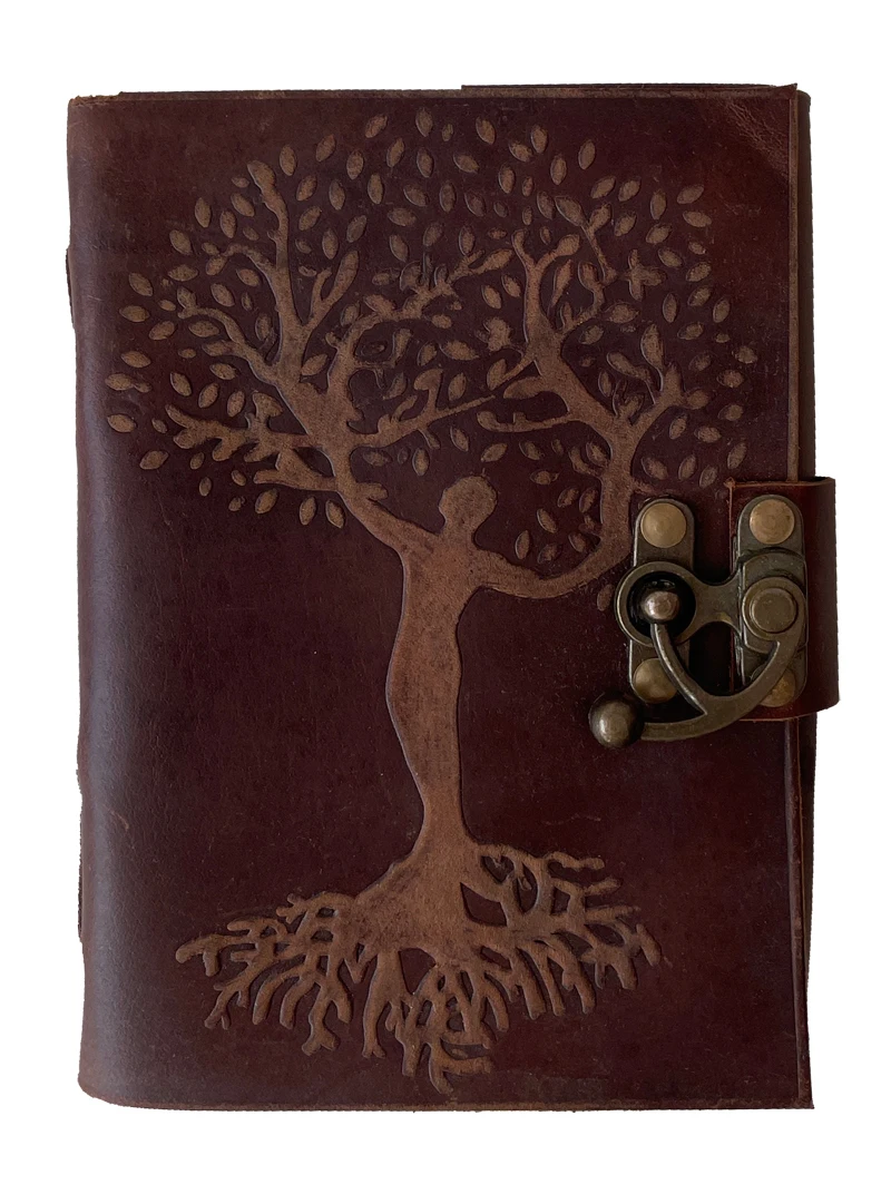 Handmade Leather Journal Tree of Life Mother Earth Embossed Leather Bound Writing Notebook Diary Best Gift for Travel Diary