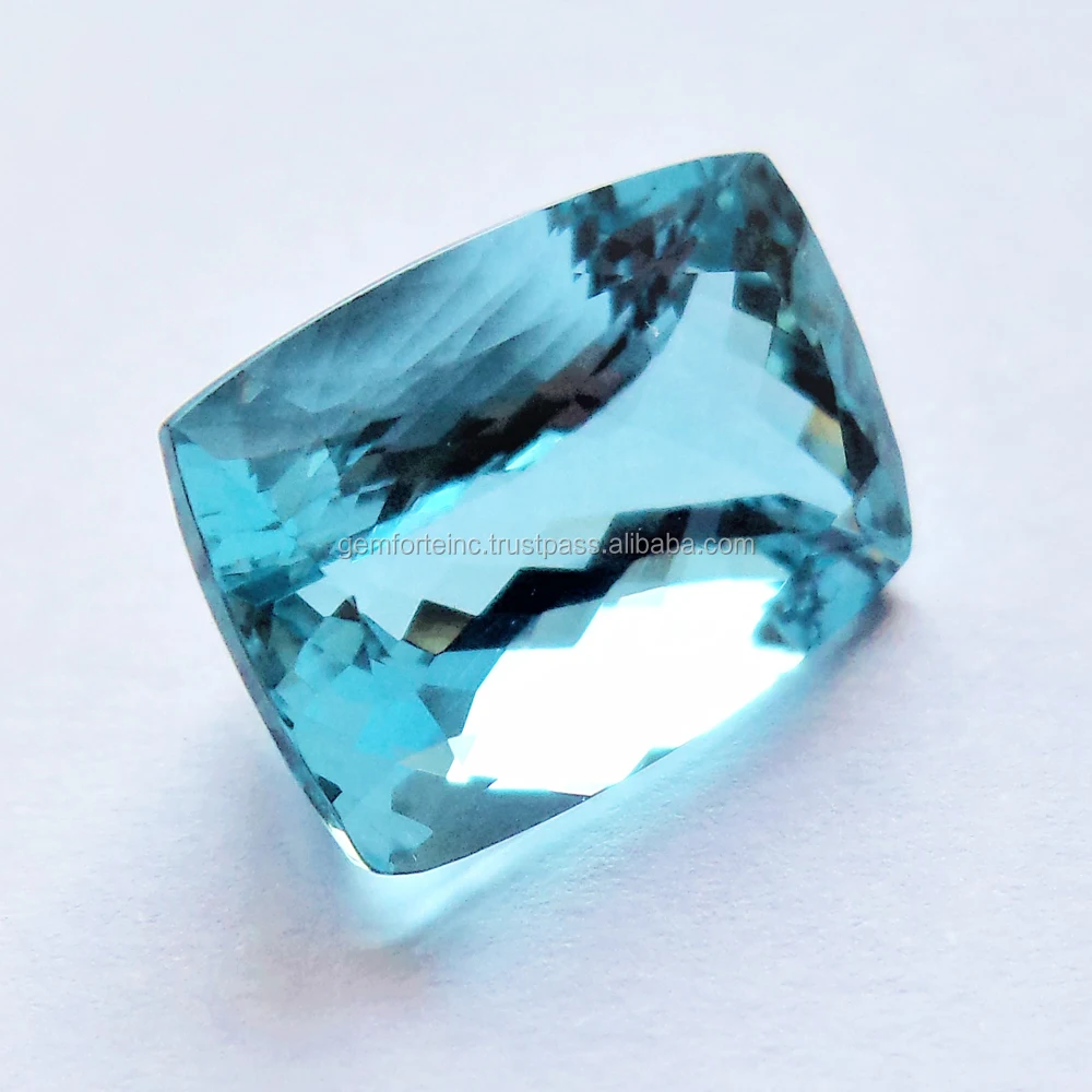 4x3MM Rectangular Blue Aquamarine Loose Cut Gemstones Calibrated Shapes Natural Certified Indian Manufacturer of Bulk Gemstones