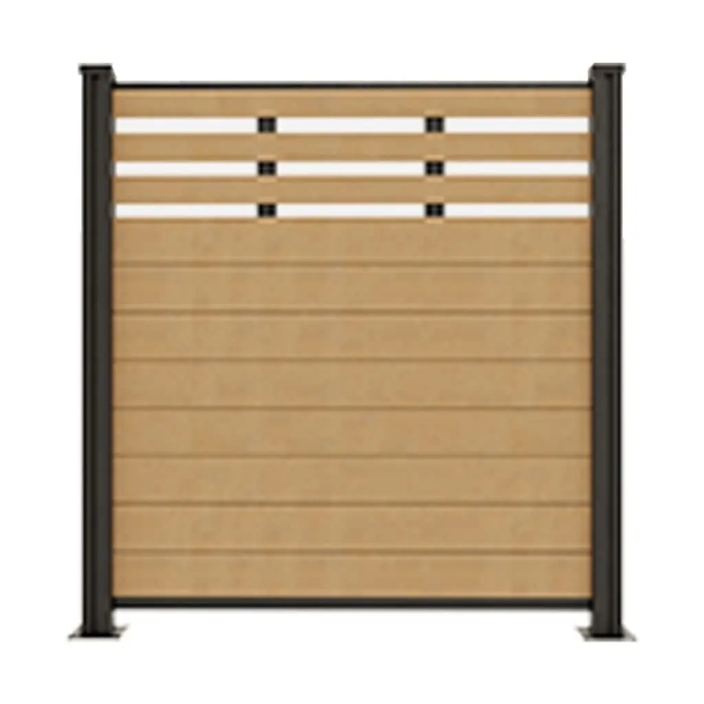 Adjustable wpc wood-plastic fences for houses accommodating uneven ground terrains
