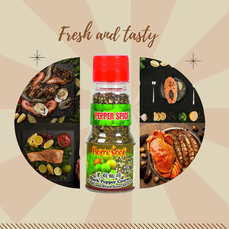 Low Price Black Pepper Coarse 40g With High Quality 100% Fresh Coarse Black Pepper Low MOQ OEM Available Malaysia Mixed Spices