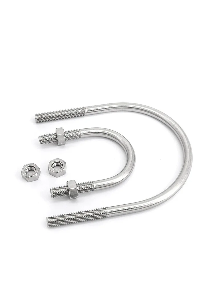 High Strength Din3570 Stainless Steel M8 Square U Bolt Custom Size for Industrial Use Hardness Metric System Measurement