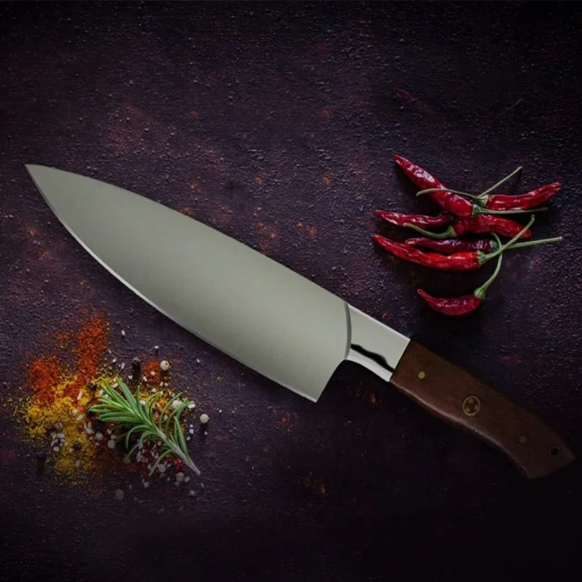 Custom Handmade Carbon Steel  5 Pcs Chef knife  set Vegetables Cutting Kitchen Knife with leather roll bag