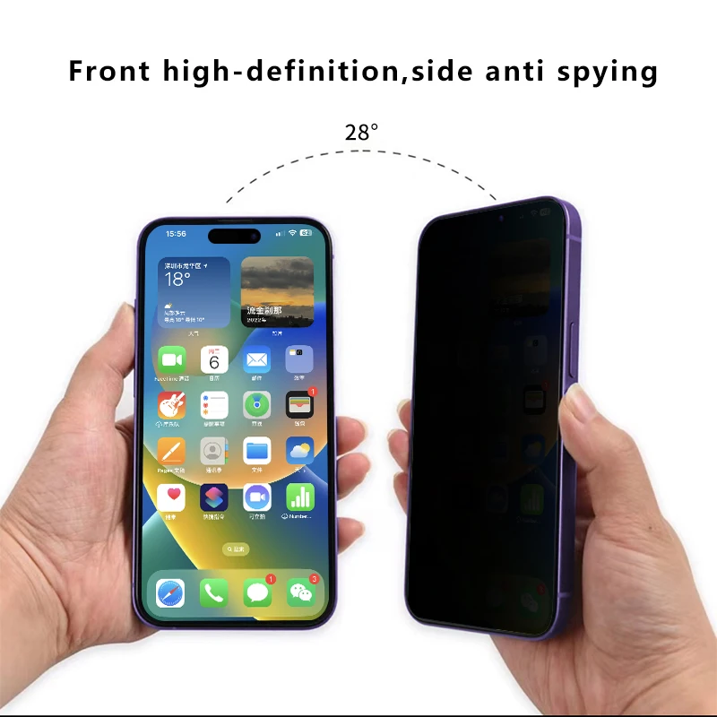 High Quality Anti Spy Privacy Screen Protector 2.5d 9h Tempered Glass For iphone14 pro max Screen Protector iphone 14 Max