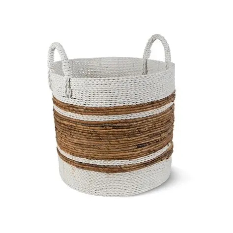 Handmade Rustic Water Hyacinth Basket for Bathroom and Home Organizing