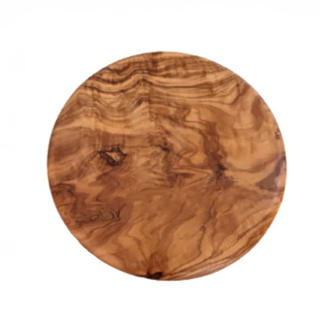Round Olive Wood Cutting Board for Pizza Serving Kitchen Hotel Restaurant Pizza Displaying Board Wholesale.