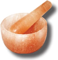 Hand carved from Pink Rock Salt Herb & Spice Grinding Bowl Shaped Mortar & Pestle for Kitchen Use