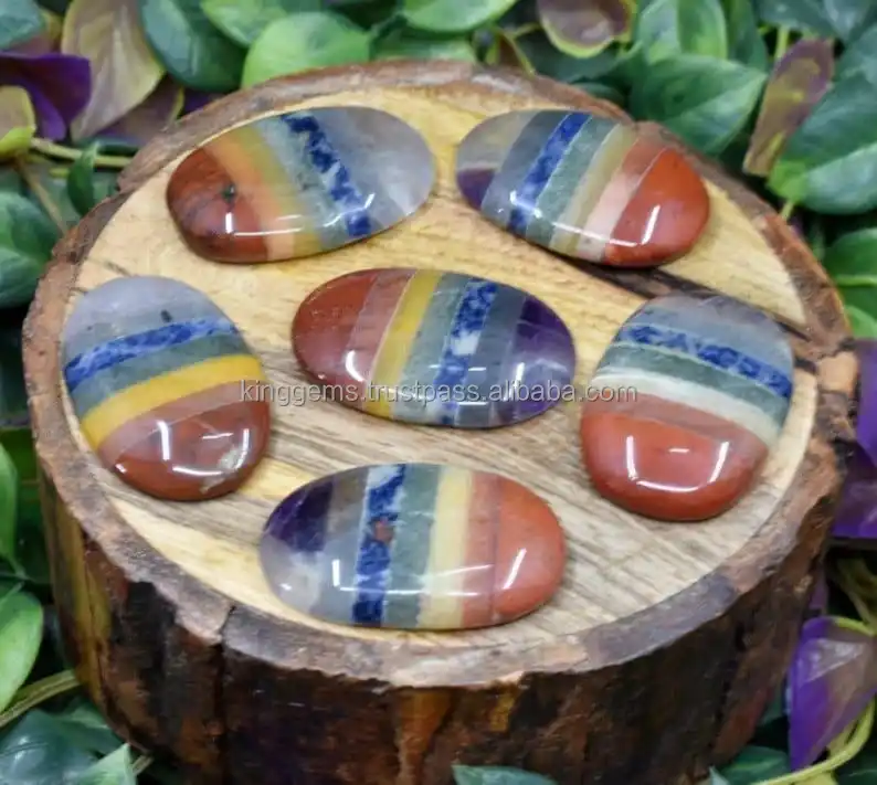 SEVEN CHAKRA CRYSTAL STONE WORRY STONES / PREMIUM QUALITY CHAKRA WORRY STONES / HEALING THUMB STONE WORRY STONES
