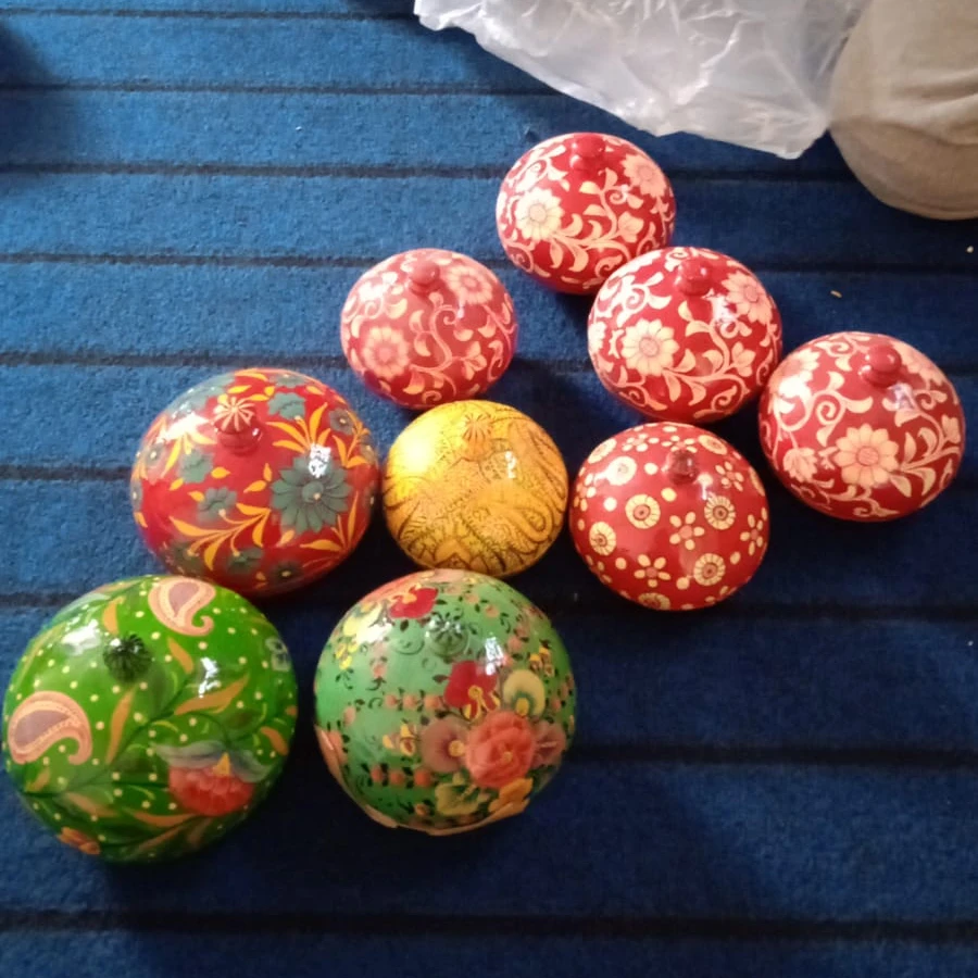 Mache Christmas Tree Decorations Craft Paper Ball Traditional Colourful Ecofriendly High Quality Hanging Christmas Bauble