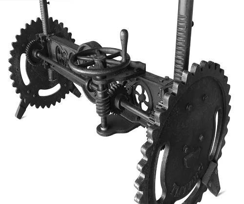 New Design Rustic Steampunk Iron Crank  Rustic Adjustable Rectangle Shape Dining Table