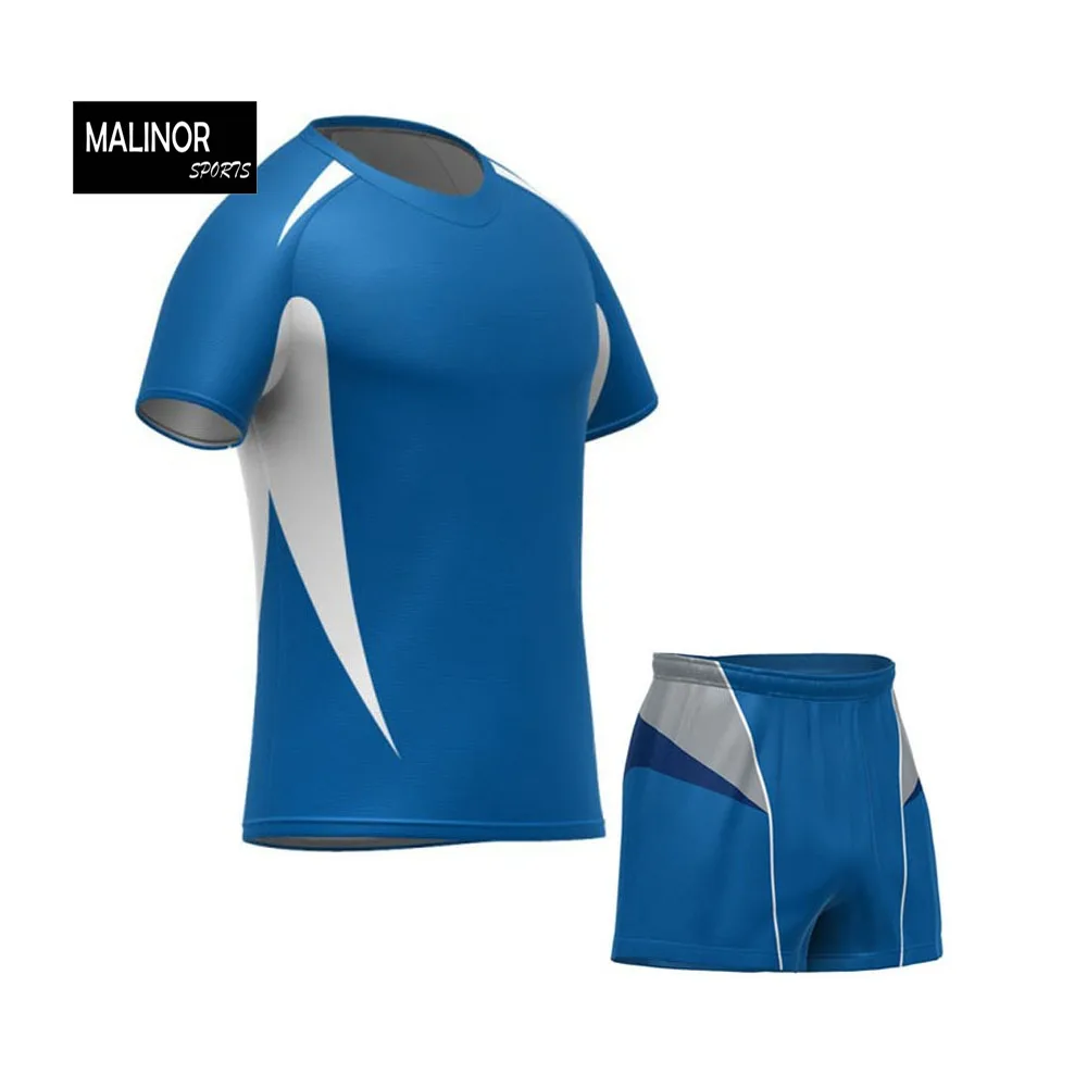 Customized Sport Wear Rugby Uniforms Men S OEM Rugby Kits Rugby Shirts Jersey High Quality Sublimation Custom Blue Print Unisex
