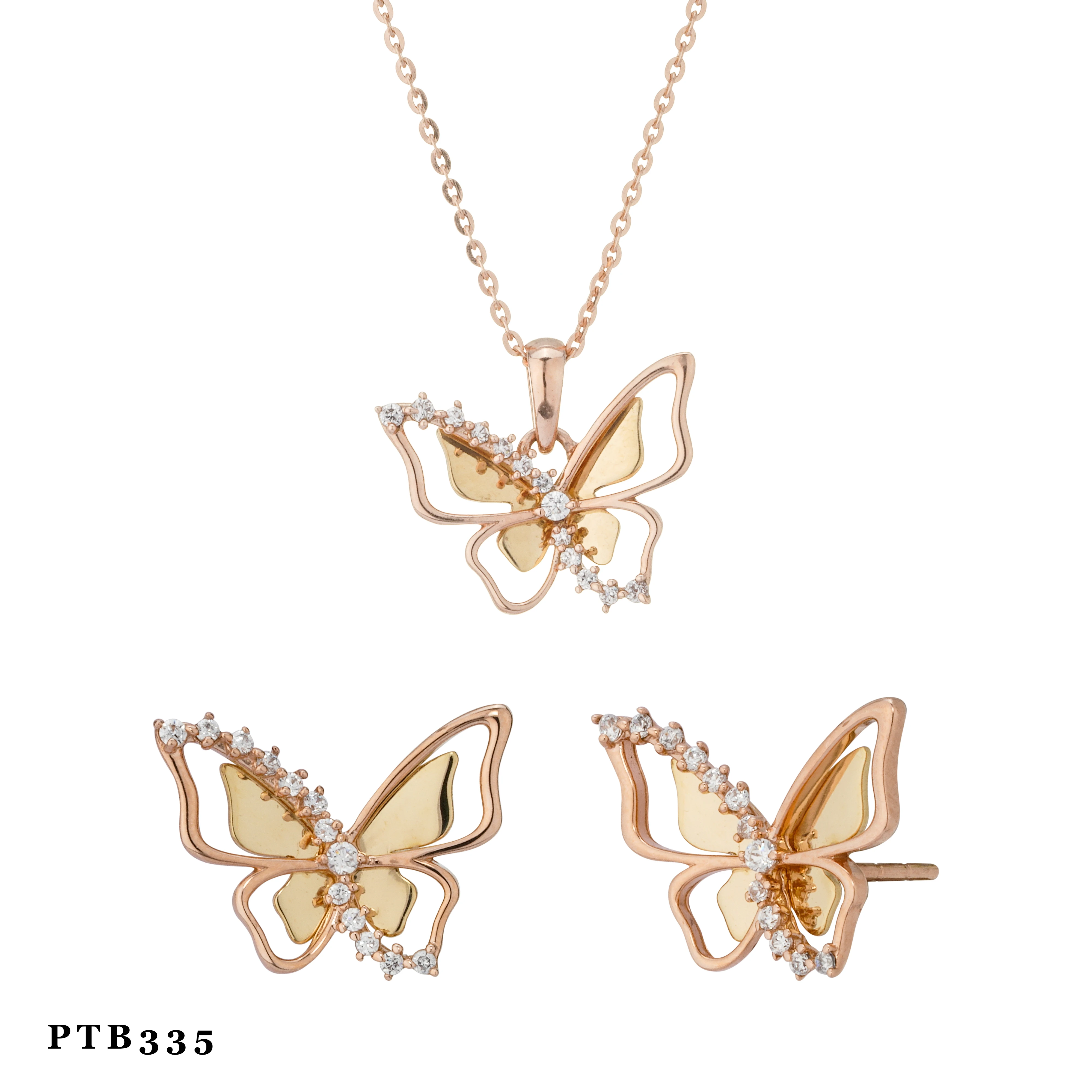 BEST SELLING 14k solid gold jewelry butterfly earrings jewelry for women - HuythanhJewelry - Vietnam manufacturer BTPTB335