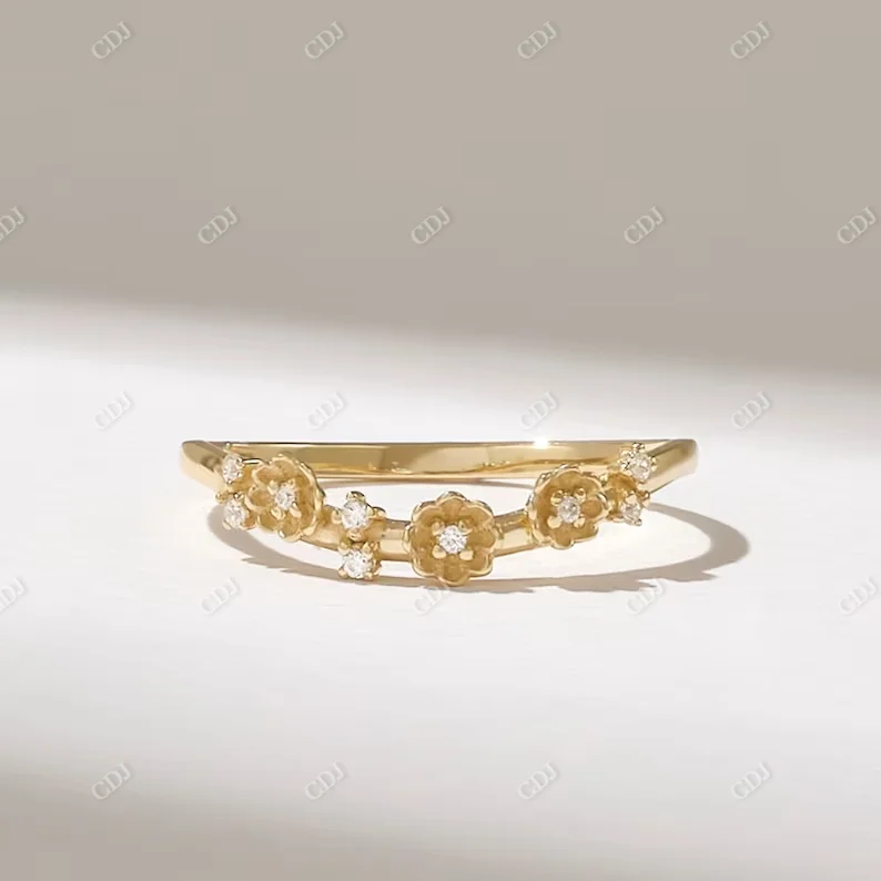 Newest Simple Design High Quality Natural Diamond Stackable Ring Small Daisy Flower Ring Popular Classic Simple Ring for Her