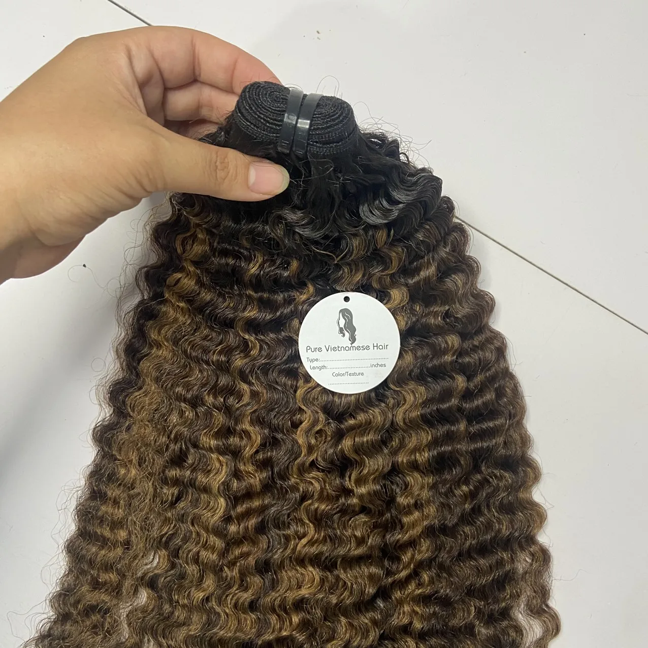 Remy Double Machine Weft Pixie Curly #4/#8#12 100% Human Hair High Quality from Vietnam Wholesale